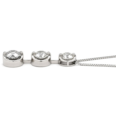 ノンブランド NON BRAND ダイヤペンダント 2.0ct プラチナシルバー Pt900 ダイヤモンド ネックレス 3連 ドロップ スウィング プラチナ 3石 3粒 ラウンドブリリアント