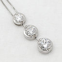 ノンブランド NON BRAND ダイヤペンダント 2.0ct プラチナシルバー Pt900 ダイヤモンド ネックレス 3連 ドロップ スウィング プラチナ 3石 3粒 ラウンドブリリアント
