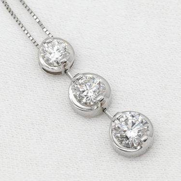 ノンブランド NON BRAND ダイヤペンダント 2.0ct プラチナシルバー Pt900 ダイヤモンド ネックレス 3連 ドロップ スウィング プラチナ 3石 3粒 ラウンドブリリアント