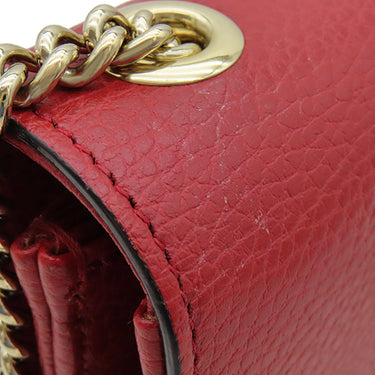 グッチ GUCCI インターロッキングG チェーンショルダー 510304 レッド レザー ショルダーバッグ ゴールド金具 赤 アウトレット品