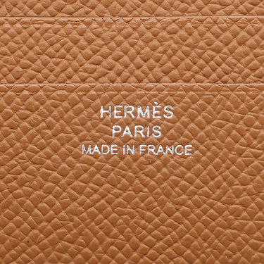 エルメス HERMES Hセリエ ゴールド ヴォーエプソン カードケース アッシュセリエ 茶