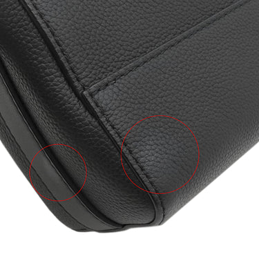 ルイヴィトン LOUIS VUITTON テイクオフ メッセンジャー M57080 ブラック グレインレザー ショルダーバッグ ブラック金具 黒 斜め掛け イニシャル入り