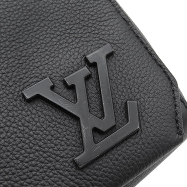ルイヴィトン LOUIS VUITTON テイクオフ メッセンジャー M57080 ブラック グレインレザー ショルダーバッグ ブラック金具 黒 斜め掛け イニシャル入り