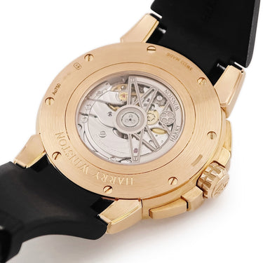 腕時計 ハリーウィンストン Harry Winston オーシャン デュアルタイム OCEATZ44RR011 自動巻き メンズ OH済 K18RG無垢 ダイヤ 黒 ラウンド