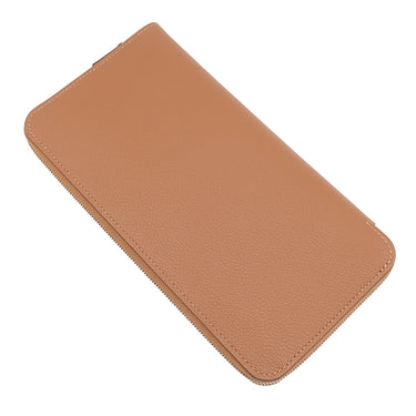 エルメス HERMES アザップロング シルクイン ゴールド エバーカラー 長財布 シルバー金具 新品 未使用 茶