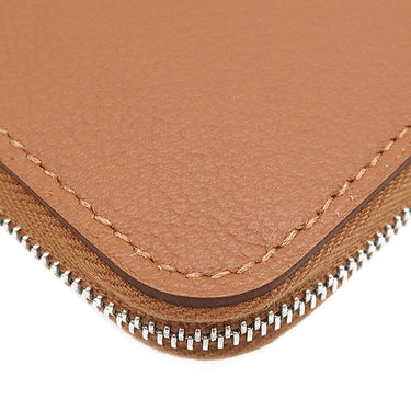 エルメス HERMES アザップロング シルクイン ゴールド エバーカラー 長財布 シルバー金具 新品 未使用 茶