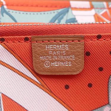 エルメス HERMES アザップロング シルクイン ゴールド エバーカラー 長財布 シルバー金具 新品 未使用 茶