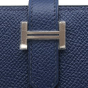 エルメス HERMES ベアンミニ ブルーネイビー ヴォーエプソン 二つ折り財布 シルバー金具 紺 コンパクト