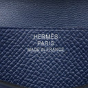 エルメス HERMES ベアンミニ ブルーネイビー ヴォーエプソン 二つ折り財布 シルバー金具 紺 コンパクト