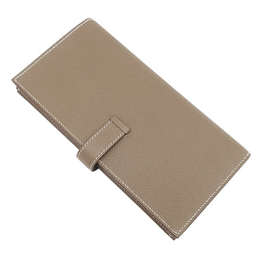 エルメス HERMES ベアンスフレ エトゥープ ヴォーエプソン 長財布 ゴールド金具 新品 未使用 グレージュ 二つ折り財布
