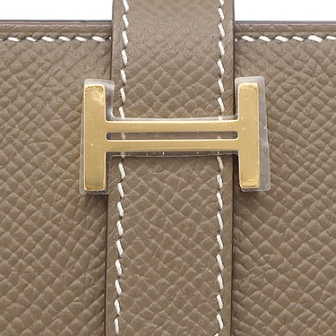エルメス HERMES ベアンスフレ エトゥープ ヴォーエプソン 長財布 ゴールド金具 新品 未使用 グレージュ 二つ折り財布
