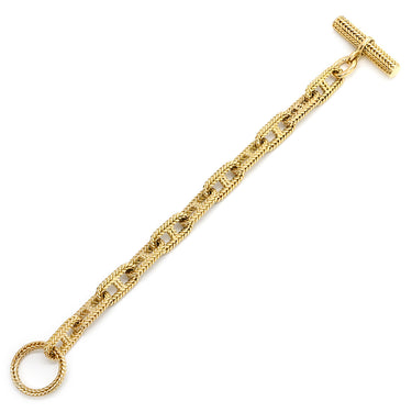 エルメス HERMES シェーヌダンクル トレセ TGM イエローゴールド K18YG ブレスレット 11コマ 18K 750 YG