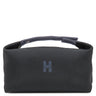エルメス HERMES ブリッド ア ブラック GM ブラック×ブルーニュイ コットン ポリアミド ポーチ シルバー金具 黒 紺 バニティ