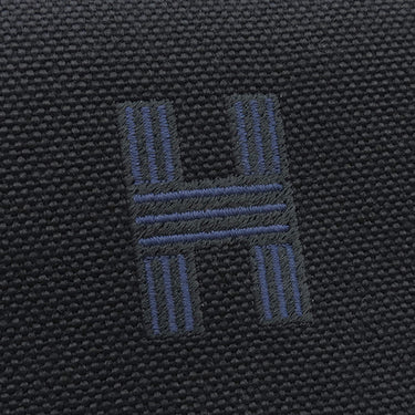 エルメス HERMES ブリッド ア ブラック GM ブラック×ブルーニュイ コットン ポリアミド ポーチ シルバー金具 黒 紺 バニティ