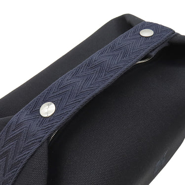 エルメス HERMES ブリッド ア ブラック GM ブラック×ブルーニュイ コットン ポリアミド ポーチ シルバー金具 黒 紺 バニティ