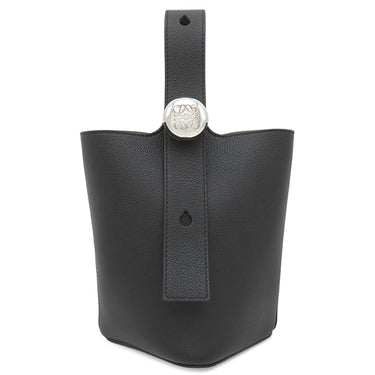 ロエベ LOEWE ペブル バケットバッグ ミニ AANBBBMX02 ブラック グレインカーフレザー 2WAYバッグ シルバー金具 黒 ハンドバッグ ショルダーバッグ