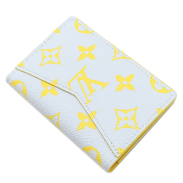 ルイヴィトン LOUIS VUITTON ポケット オーガナイザー M14769 グリクレール レザー モノグラムグロウキャンバス カードケース グレー 黄色 カード入れ 二つ折り