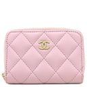 シャネル CHANEL クラシック ジップ コインパース AP0216 ピンク レザー キャビアスキン コインケース ゴールド金具 小銭入れ カードケース