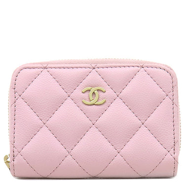 シャネル CHANEL クラシック ジップ コインパース AP0216 ピンク レザー キャビアスキン コインケース ゴールド金具 小銭入れ カードケース
