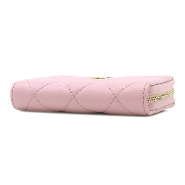 シャネル CHANEL クラシック ジップ コインパース AP0216 ピンク レザー キャビアスキン コインケース ゴールド金具 小銭入れ カードケース