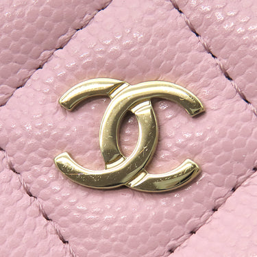 シャネル CHANEL クラシック ジップ コインパース AP0216 ピンク レザー キャビアスキン コインケース ゴールド金具 小銭入れ カードケース