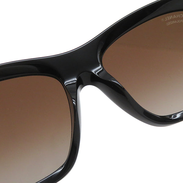 シャネル CHANEL スクエア シェイプ 54□18 5533-A ブラック×ブラウン