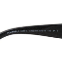 シャネル CHANEL スクエア シェイプ 54□18 5533-A ブラック×ブラウン アセテート メタル サングラス ゴールド金具 ココマーク ブラウンレンズ