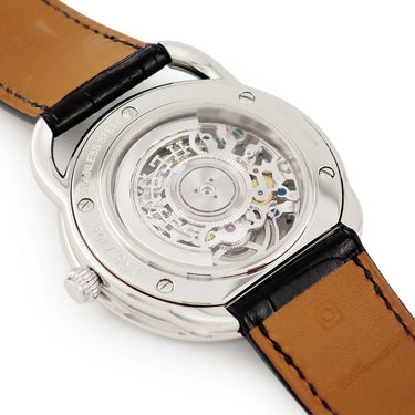 腕時計 エルメス HERMES アルソー スケルトン AR6.710a 自動巻き メンズ シルバー シースルー アラビア 青針 3針 ラウンド