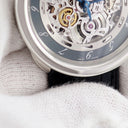 腕時計 エルメス HERMES アルソー スケルトン AR6.710a 自動巻き メンズ シルバー シースルー アラビア 青針 3針 ラウンド