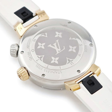 腕時計 ルイヴィトン LOUIS VUITTON タンブール ストリート ダイバー QA166 クオーツ メンズ K18PG×SS コンビ ホワイト