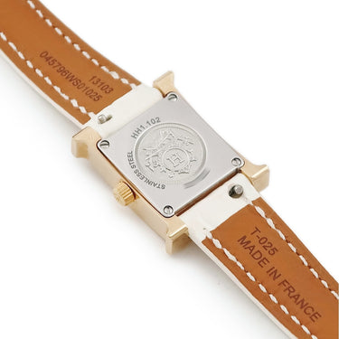 腕時計 エルメス HERMES Hウォッチ ミニ TPM HH1.102 クオーツ レディース 純正ダイヤ シェル H型 スクエア ホワイト