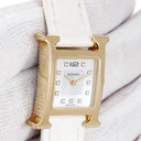 腕時計 エルメス HERMES Hウォッチ ミニ TPM HH1.102 クオーツ レディース 純正ダイヤ シェル H型 スクエア ホワイト