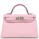 エルメス HERMES ミニケリードゥ 外縫い モーヴシルベストル ヴォーエプソン 2WAYバッグ シルバー金具 ショルダー