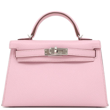 エルメス HERMES ミニケリードゥ 外縫い モーヴシルベストル ヴォーエプソン 2WAYバッグ シルバー金具 ショルダー