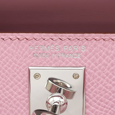 エルメス HERMES ミニケリードゥ 外縫い モーヴシルベストル ヴォーエプソン 2WAYバッグ シルバー金具 ショルダー