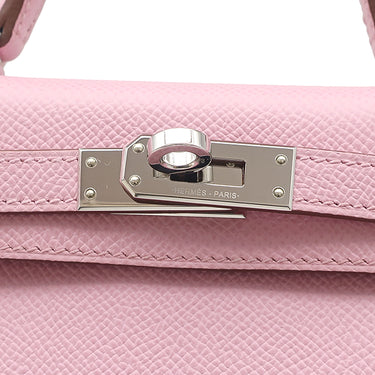 エルメス HERMES ミニケリードゥ 外縫い モーヴシルベストル ヴォーエプソン 2WAYバッグ シルバー金具 ショルダー
