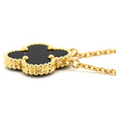 ヴァンクリーフアーペル Van Cleef & Arpels ヴィンテージ アルハンブラ VCARA45800 ブラック×イエローゴールド K18YG オニキス ネックレス Au750 18K 18金 黒 オニキス