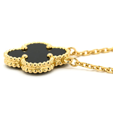 ヴァンクリーフアーペル Van Cleef & Arpels ヴィンテージ アルハンブラ VCARA45800 ブラック×イエローゴールド K18YG オニキス ネックレス Au750 18K 18金 黒 オニキス