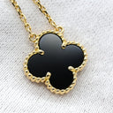 ヴァンクリーフアーペル Van Cleef & Arpels ヴィンテージ アルハンブラ VCARA45800 ブラック×イエローゴールド K18YG オニキス ネックレス Au750 18K 18金 黒 オニキス