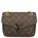 ルイヴィトン LOUIS VUITTON パッシー M45592 モノグラム モノグラムキャンバス レザー ショルダーバッグ ゴールド金具 茶 ボルドー Wチェーン