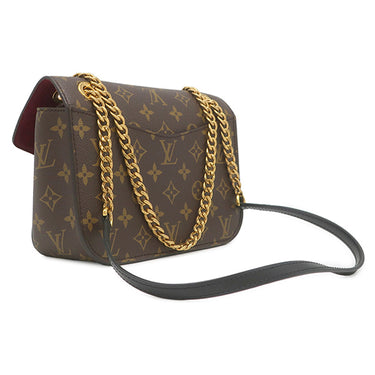 ルイヴィトン LOUIS VUITTON パッシー M45592 モノグラム モノグラムキャンバス レザー ショルダーバッグ ゴールド金具 茶 ボルドー Wチェーン