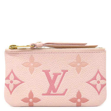ルイヴィトン LOUIS VUITTON ポシェット クレ M82204 ピンク モノグラムアンプラント コインケース ゴールド金具 キーチェーン付き