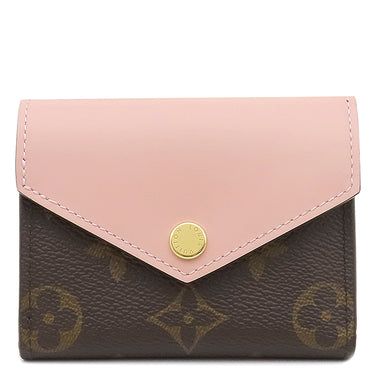 ルイヴィトン LOUIS VUITTON ポルトフォイユ ゾエ M62933 ローズバレリーヌ モノグラムキャンバス レザー 三つ折り財布 ゴールド金具 コンパクト財布 3つ折り
