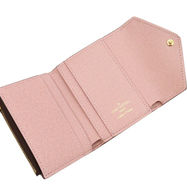 ルイヴィトン LOUIS VUITTON ポルトフォイユ ゾエ M62933 ローズバレリーヌ モノグラムキャンバス レザー 三つ折り財布 ゴールド金具 コンパクト財布 3つ折り