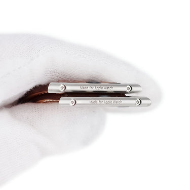 エルメス HERMES 純正 アップルウォッチ 38 40 41mm用 ブラウン レザー ステンレススチール 腕時計パーツ 新品同様 レザー ベルト 32ｍｍ 茶 尾錠付き
