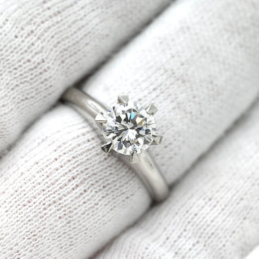 ノンブランド NON BRAND ソリティア ダイヤモンド 1.032ct プラチナシルバー Pt900 ダイヤモンド リング 指輪 プラチナ Pt900 1P 1石 1粒 大粒 6本立爪 エンゲージ ブライダル 15号