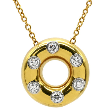 ティファニー Tiffany & Co ドッツ サークル ダイヤモンド イエローゴールド K18YG Pt950 ダイヤモンド ネックレス T&Co. K18YG×Pt950 6P 6石 6粒 エルサペレッティ