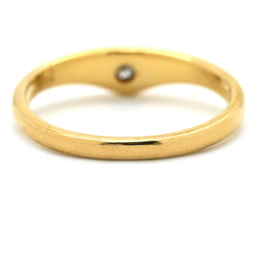 ティファニー Tiffany & Co カーブド バンドリング ダイヤモンド イエローゴールド K18YG ダイヤモンド リング 指輪 T＆Co. 750YG 1P 11号