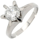 ノンブランド NON BRAND ダイヤ 1.06ct プラチナシルバー Pt900 ダイヤモンド リング 指輪 1P 1石 1粒 大粒 6本立爪 ソリティア Pt900 プラチナ 花爪リング 12号
