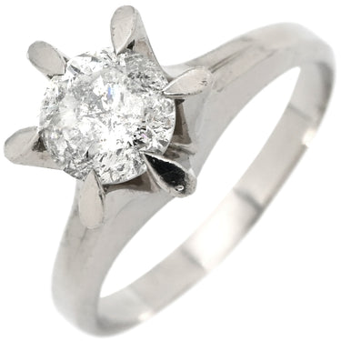 ノンブランド NON BRAND ダイヤ 1.06ct プラチナシルバー Pt900 ダイヤモンド リング 指輪 1P 1石 1粒 大粒 6本立爪 ソリティア Pt900 プラチナ 花爪リング 12号